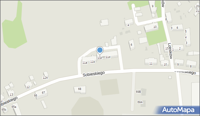 Szprotawa, Sobieskiego, 11c, mapa Szprotawa