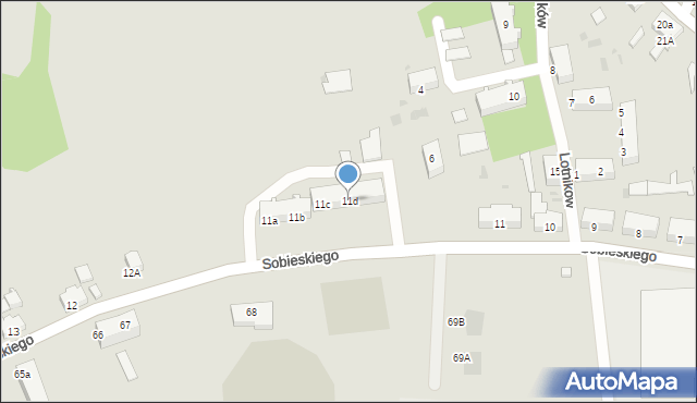 Szprotawa, Sobieskiego, 11d, mapa Szprotawa