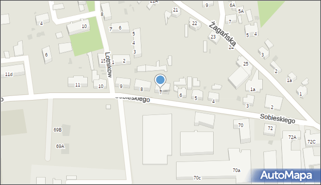 Szprotawa, Sobieskiego, 7, mapa Szprotawa