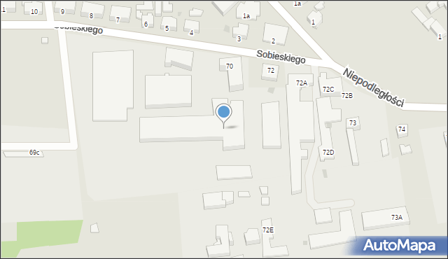 Szprotawa, Sobieskiego, 70a, mapa Szprotawa