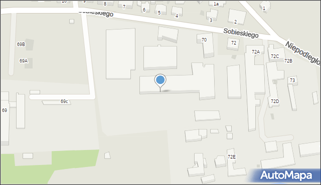 Szprotawa, Sobieskiego, 70c, mapa Szprotawa