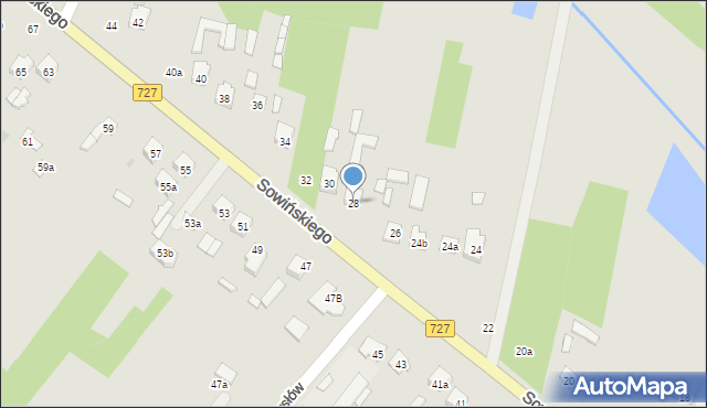 Szydłowiec, Sowińskiego Józefa, gen., 28, mapa Szydłowiec