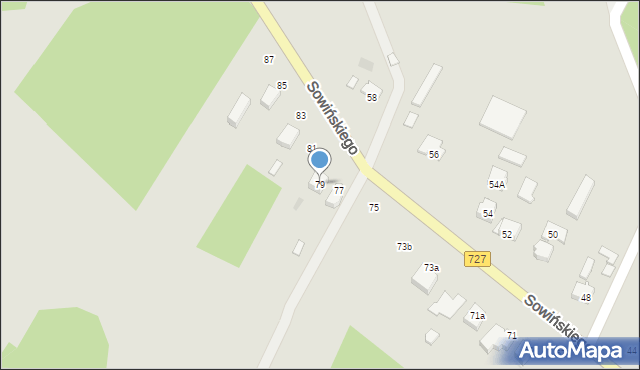 Szydłowiec, Sowińskiego Józefa, gen., 79, mapa Szydłowiec