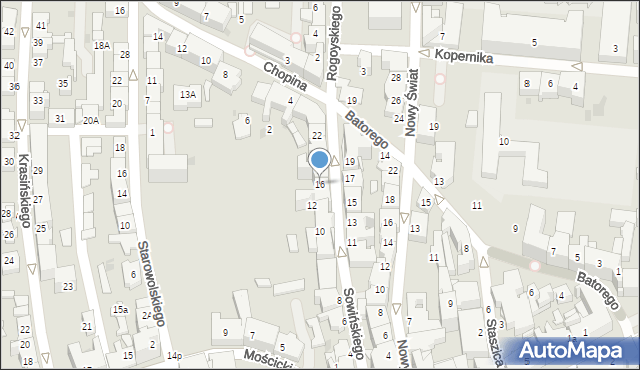 Tarnów, Sowińskiego Józefa, gen., 16, mapa Tarnów