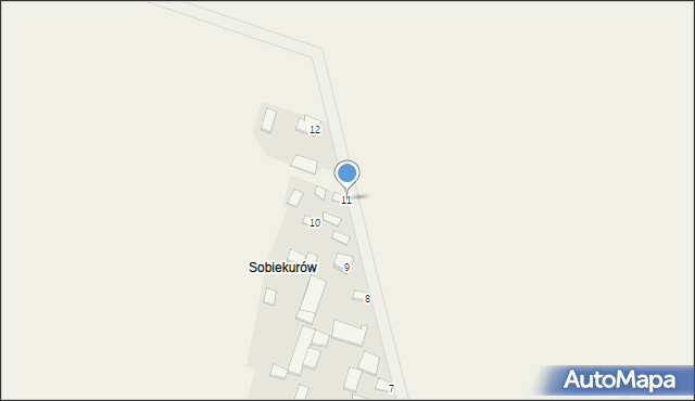 Tęcza, Sobiekurów, 11, mapa Tęcza