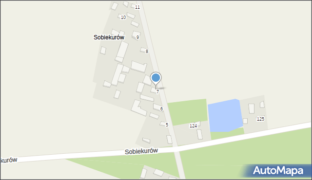 Tęcza, Sobiekurów, 7a, mapa Tęcza