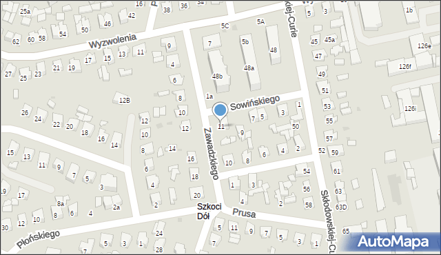 Tomaszów Lubelski, Sowińskiego Józefa, gen., 11, mapa Tomaszów Lubelski