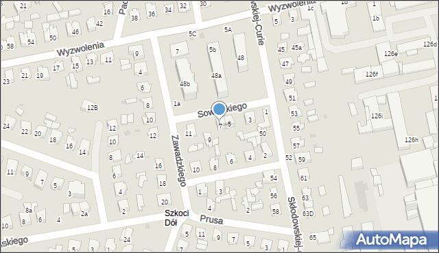 Tomaszów Lubelski, Sowińskiego Józefa, gen., 7, mapa Tomaszów Lubelski