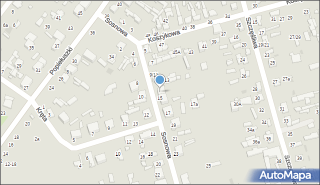 Tomaszów Mazowiecki, Sosnowa, 15A, mapa Tomaszów Mazowiecki