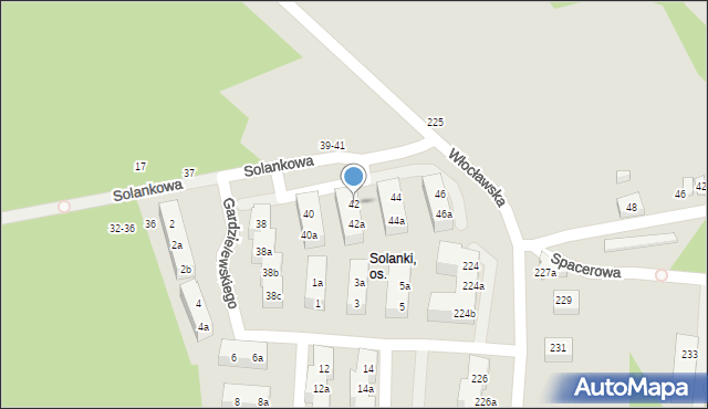 Toruń, Solankowa, 42, mapa Torunia