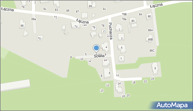 Toruń, Sowia, 7, mapa Torunia
