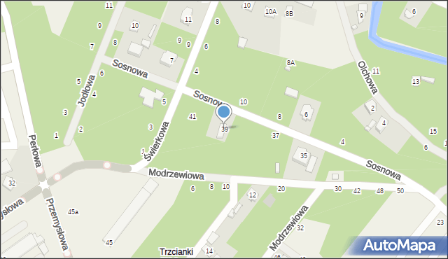 Trzcianki Osada, Sosnowa, 39, mapa Trzcianki Osada