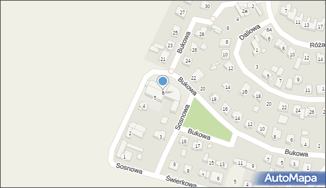 Tulce, Sosnowa, 6, mapa Tulce