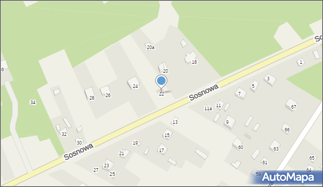Tumlin-Osowa, Sosnowa, 22, mapa Tumlin-Osowa