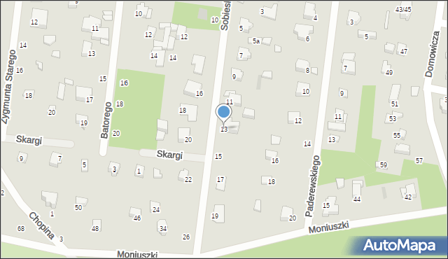 Tuszyn, Sobieskiego, 13, mapa Tuszyn