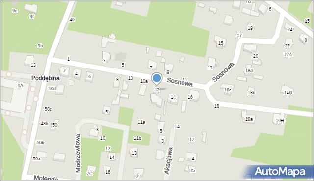 Tuszyn, Sosnowa, 12, mapa Tuszyn