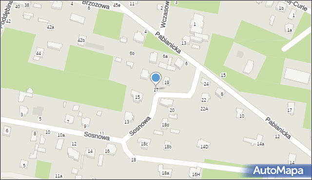Tuszyn, Sosnowa, 17, mapa Tuszyn