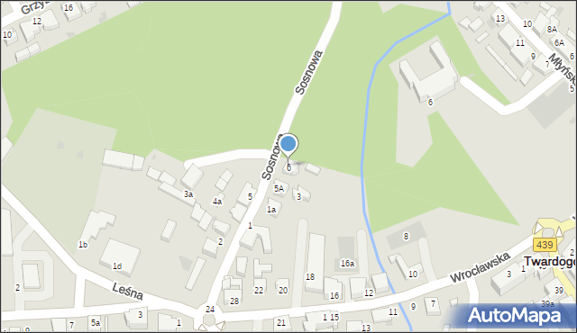 Twardogóra, Sosnowa, 6, mapa Twardogóra