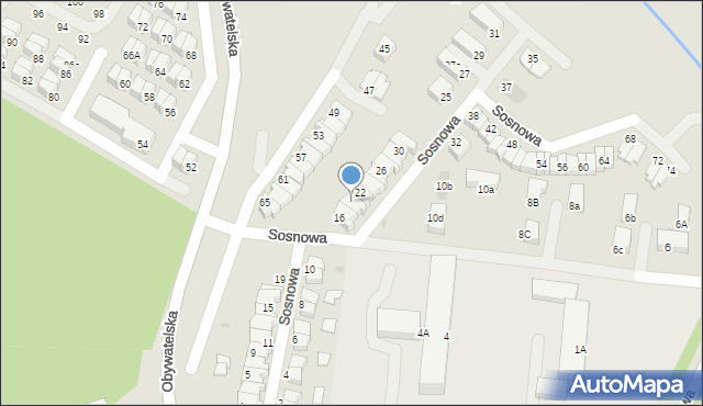 Tychy, Sosnowa, 20, mapa Tychów