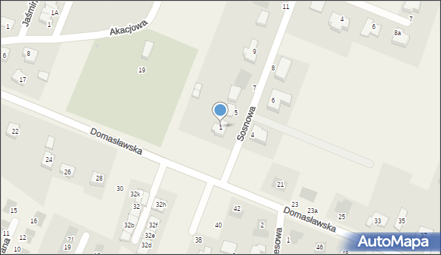 Tyniec Mały, Sosnowa, 1, mapa Tyniec Mały