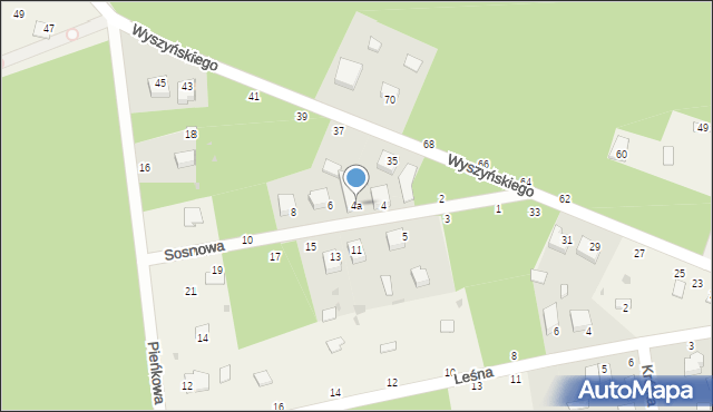 Urle, Sosnowa, 4a, mapa Urle