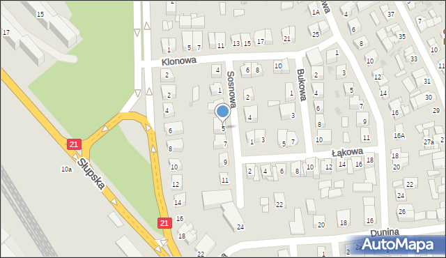 Ustka, Sosnowa, 5, mapa Ustka