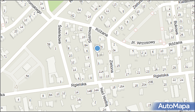 Wągrowiec, Sosnowa, 3, mapa Wągrowiec