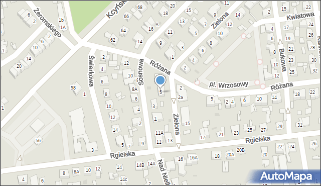 Wągrowiec, Sosnowa, 5, mapa Wągrowiec