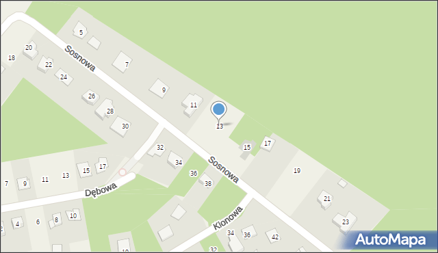 Wałycz, Sosnowa, 13, mapa Wałycz