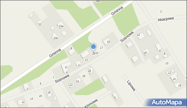 Wancerzów, Sosnowa, 15, mapa Wancerzów