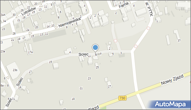 Warka, Solec, 9, mapa Warka