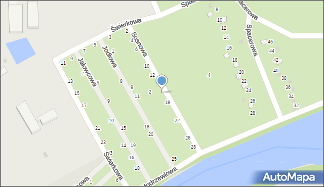 Warka, Sosnowa, 16, mapa Warka