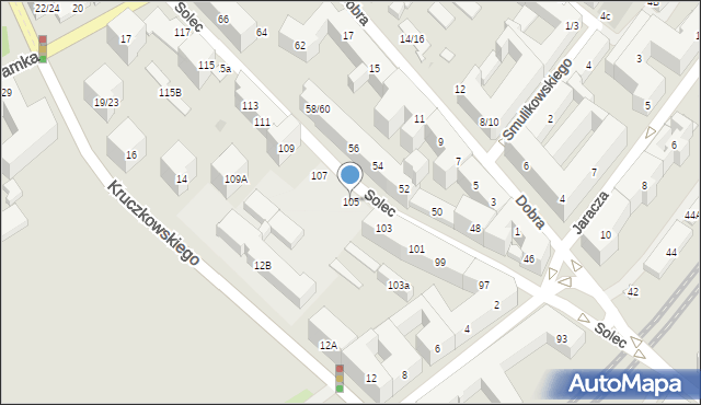 Warszawa, Solec, 105, mapa Warszawy