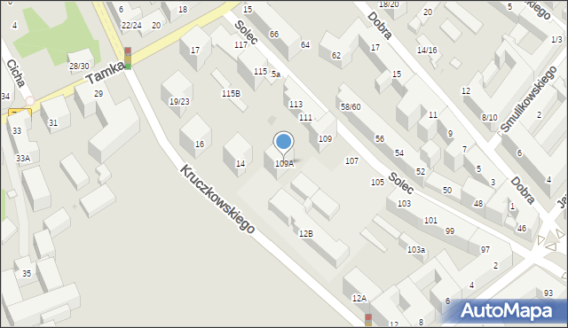 Warszawa, Solec, 109A, mapa Warszawy