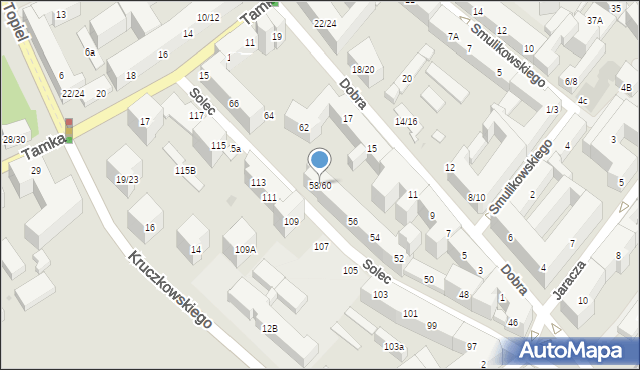 Warszawa, Solec, 58/60, mapa Warszawy