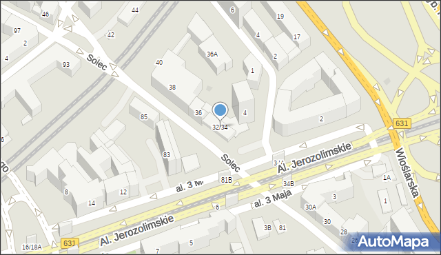 Warszawa, Solec, 32/34, mapa Warszawy