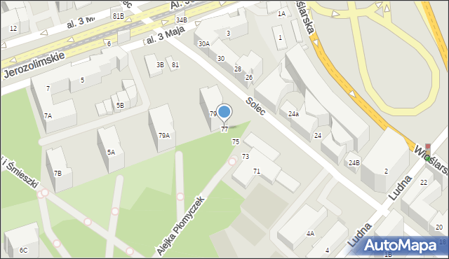 Warszawa, Solec, 77, mapa Warszawy