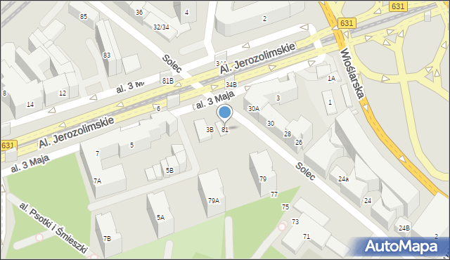 Warszawa, Solec, 81, mapa Warszawy