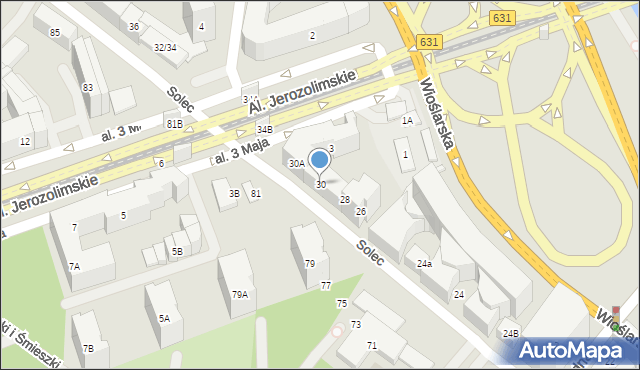 Warszawa, Solec, 30, mapa Warszawy