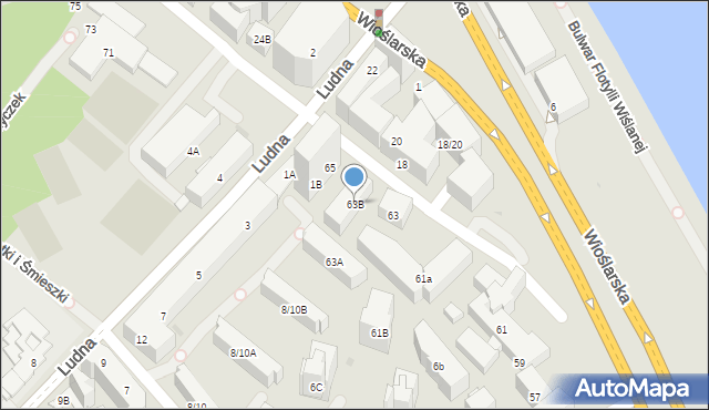 Warszawa, Solec, 63B, mapa Warszawy