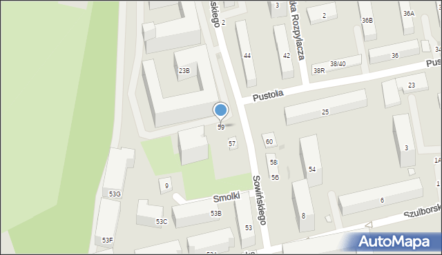 Warszawa, Sowińskiego Józefa, gen., 59, mapa Warszawy