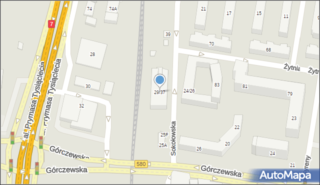 Warszawa, Sokołowska, 29/37, mapa Warszawy