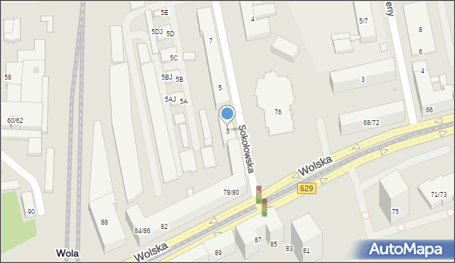 Warszawa, Sokołowska, 3, mapa Warszawy