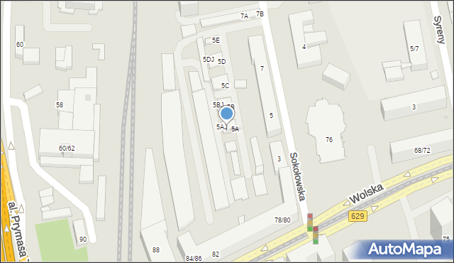 Warszawa, Sokołowska, 5AC, mapa Warszawy