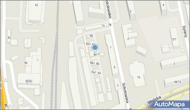 Warszawa, Sokołowska, 5C, mapa Warszawy