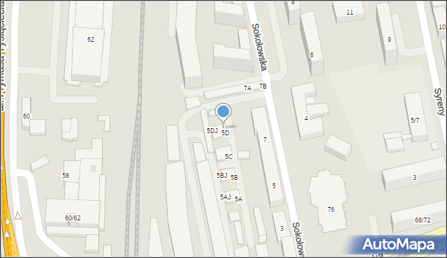 Warszawa, Sokołowska, 5DE, mapa Warszawy