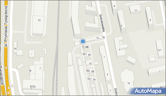 Warszawa, Sokołowska, 5ED, mapa Warszawy