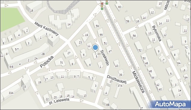 Warszawa, Solskiego Ludwika, 7, mapa Warszawy