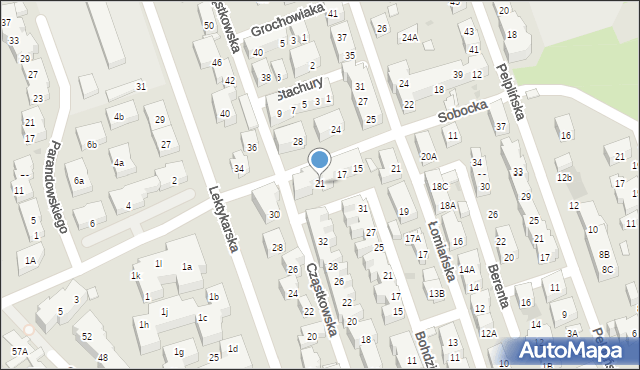 Warszawa, Sobocka, 21, mapa Warszawy