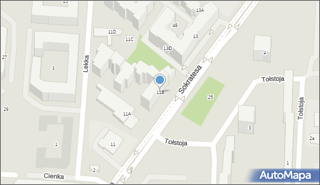 Warszawa, Sokratesa, 11B, mapa Warszawy